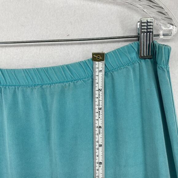 HEAVEN Skirt S 80s Twill Cotton Straight Maxi Elastic Waist Green VTG USA - Picture 8 of 14